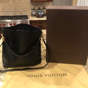 Louis Vuitton Black Leather Monogram Bag